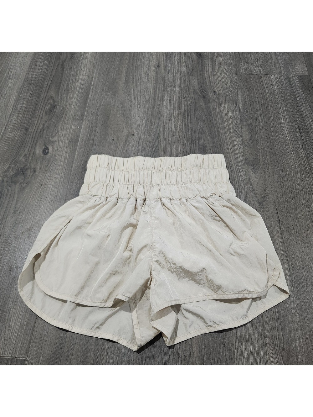 Free People High Waist Cream Elastic Waistband Shorts Size Small